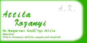 attila kozanyi business card